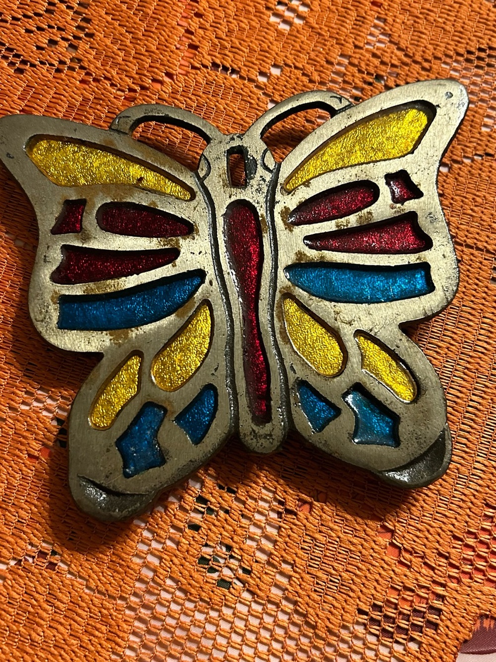 Handcrafted Butterfly Wall Art – Multicolor Stained Glass Accent